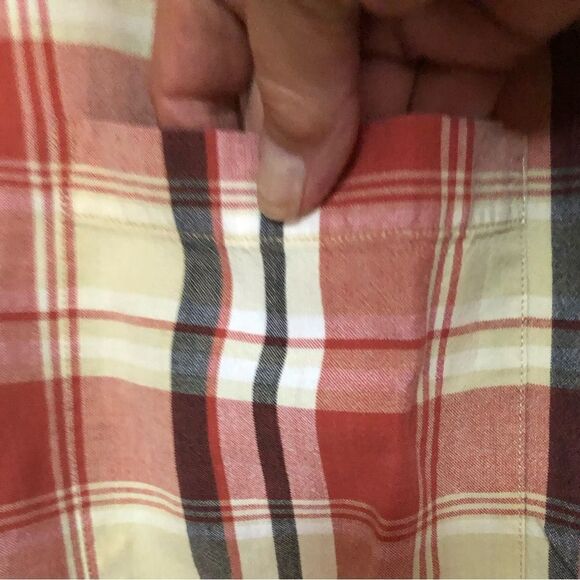 EUC Pendleton Plaid Button Down Orange M - Picture 3 of 5